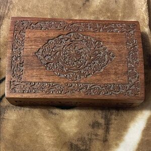 Handcrafted Floral Wooden Box